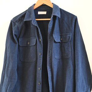 Everlane men’s navy heavyweight oversized shacket flannel button down shirt M
